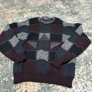 Vintage Men's 1990's Sweater With Leather Patches Size 4X EUC